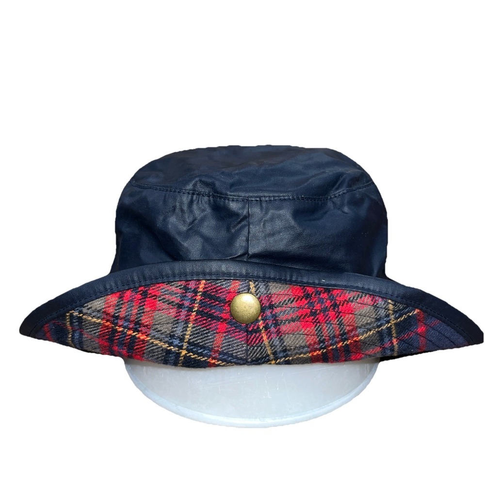 Vtg Polo Ralph Lauren Navy Blue & Heritage Tartan Plaid Toddler Bucket Hat NWTs - Picture 1 of 11